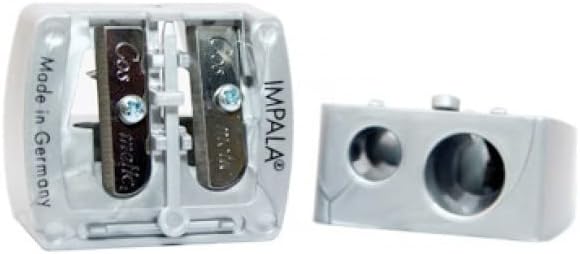 IMPALA 2pcs Impala Precision Cosmetic Sharpener Manual Double Hole Pencil Sharpener Used For Cosmetic Pencil Sharpener For Eyebrow Pencil Eye Pencil Eyeliner Lip Liner