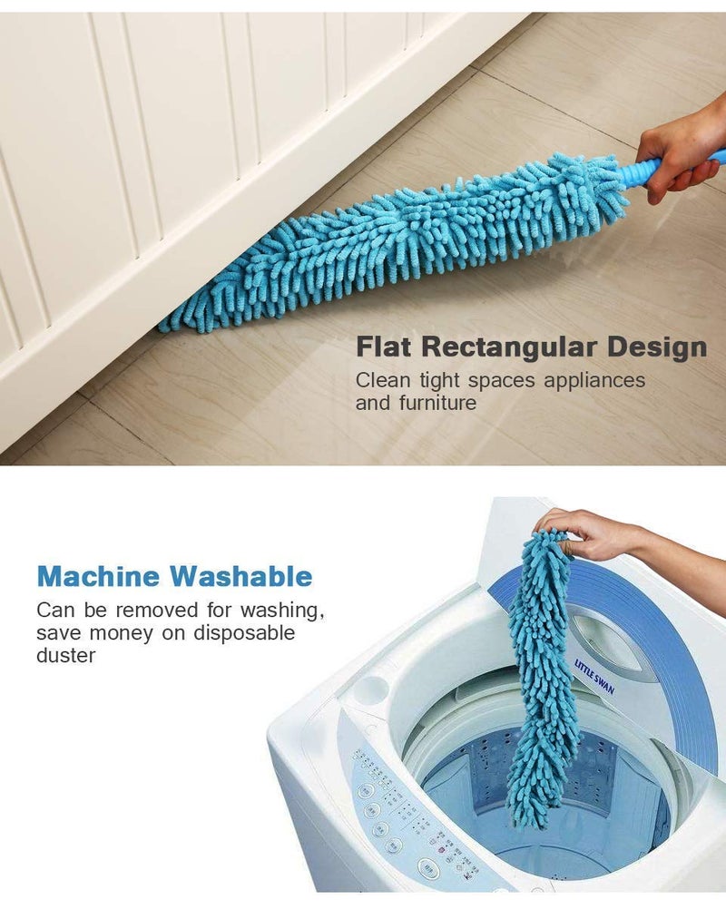 EPISKEY Foldable Microfiber Fan Cleaning Duster Steel Body Flexible Fan mop for Quick and Easy Cleaning of Home Kitchen Car Ceiling and Fan Dusting Office Multy - Image 3