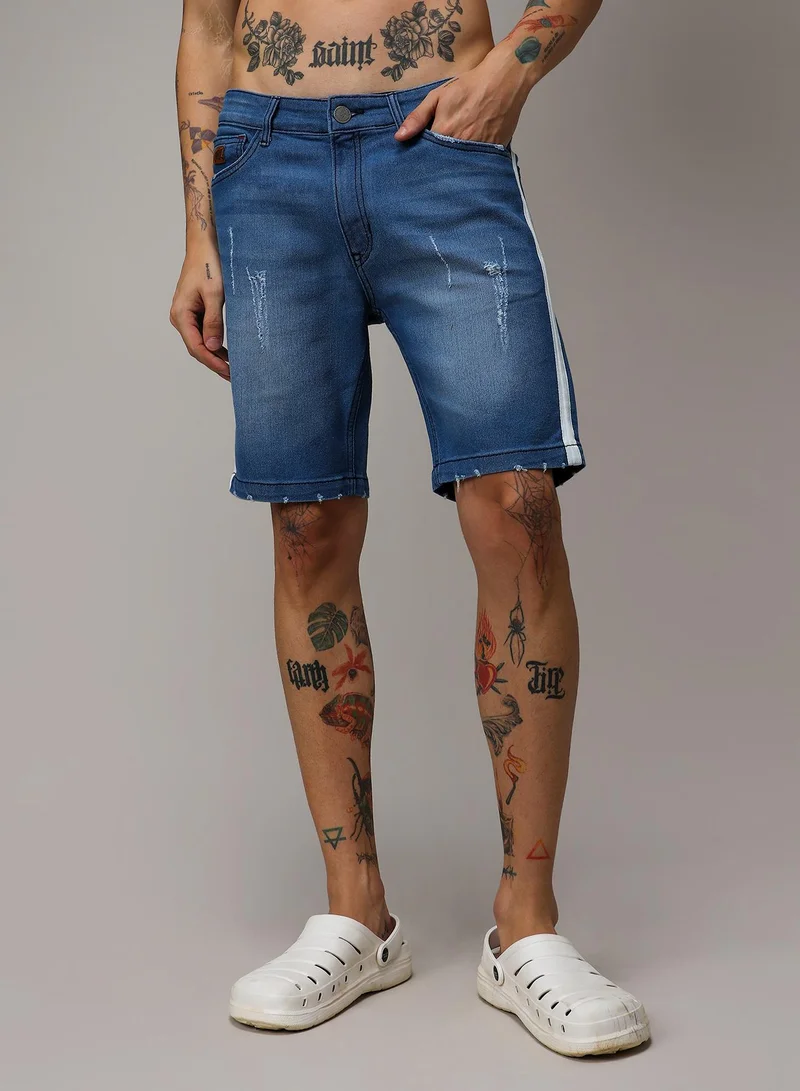 كامبوس سوترا شورت جينز مخطط جانبي للرجال