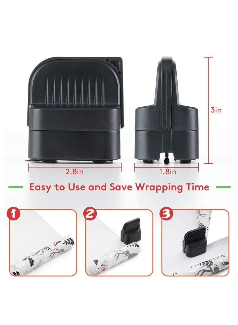 موثوقية التنبؤ قطاعة ورق تغليف بعجلات، 2 عبوة قطاعة تغليف هدايا بخط مستقيم لأعياد الميلاد، تناسب اللفائف الكبيرة مع شفرات قابلة للاستبدال (أسود) - Image 5