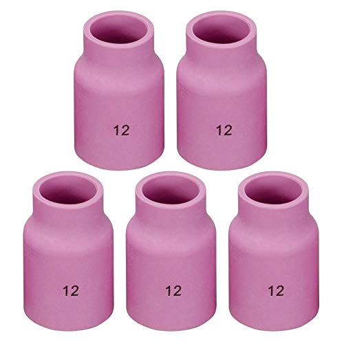RIVERWELD TIG Gas Lens Alumina Nozzle Ceramic Cups Jumbo Large Diameter 53N87 12 34 190mm Orifice for PTA DB SR WP 9 17 18 20 25 26 TIG Welding Torch Pack of 5 - Image 1