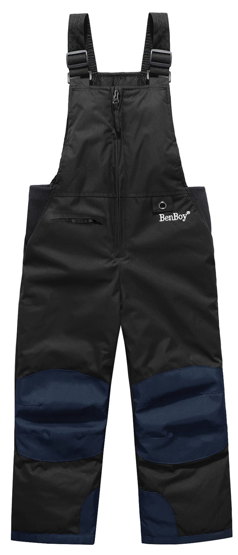 BenBoy Kids Snow Ski Bib Pants Winter Waterproof Windproof Ripstop Warm Insulated Snowboard Overalls Boys,HXK7117-Black-XS - Image 1