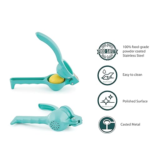 Elan Aluminium Citric Lemon Lime Juice Squeezer | Manual Citrus Press | Juice Extractor | Lemon Crusher | Nimbu Presser (Aqua) - Image 5