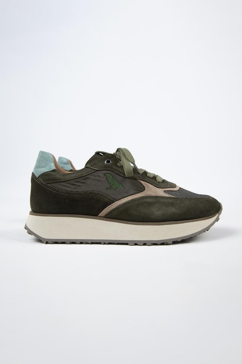 Krahe Calista Men's Leather Lace-Up Khaki-Beige Sneakers  - Image 2