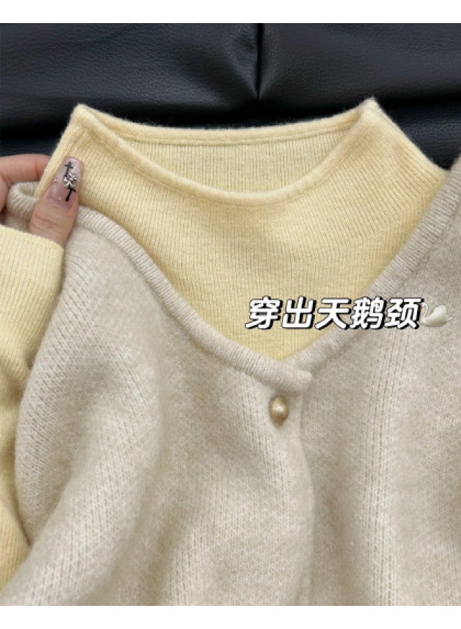 PLANDOO Retro Lazy Knitted Sweater Women'S Autumn Winter Soft Layering Inner Wear Stand Collar Sweater Base Layer - Image 1