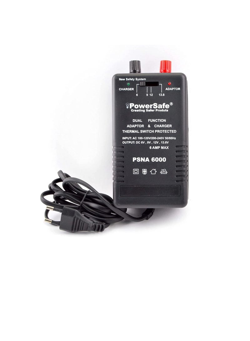 باور سيف شاحن ومحول PowerSafe ثنائي الوظائف مع حماية من الصمامات الحرارية 6000 مللي أمبير - مدخلات 100-120 فولت / 200-240 فولت ، خرج DC6-13.8 فولت - Image 2