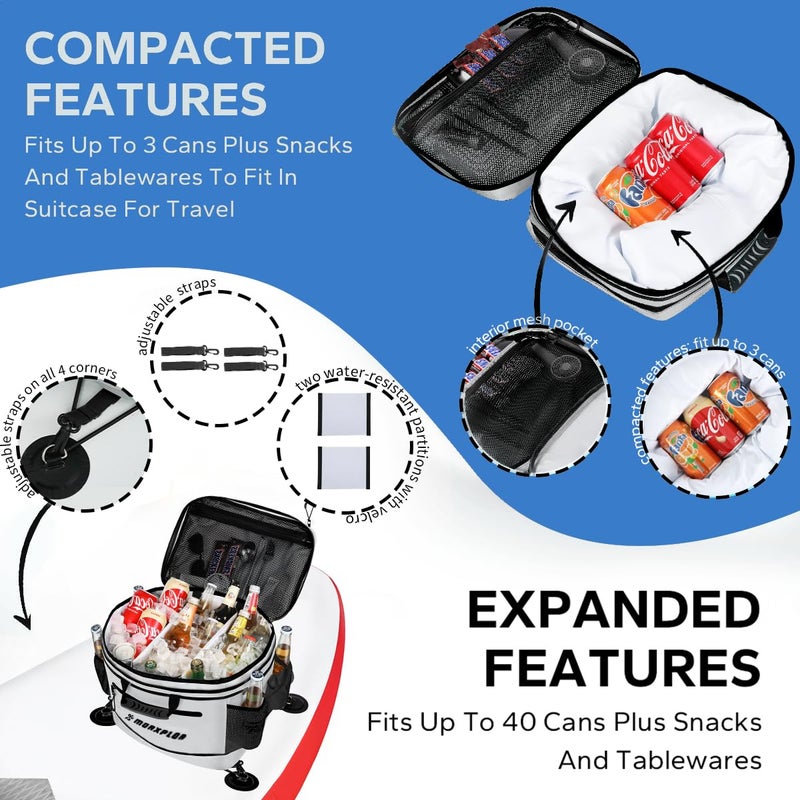 Morxplor Waterproof Pvc Material Paddleboard Cooler Deck Bag,40 Cans Sup Deck Cooler Bag,Cooler Bag For Paddleboard,Lunch Box Cooler Insulated Bag,Camping Cooler Bag,Kayak Cooler Bag - Image 4