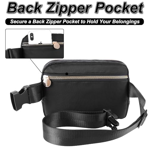 Uygafly Personalized Belt Bag for Women Girls - Fashion Mini Waist Packs with Adjustable Strap - Trendy Travel Fanny Pack Crossbody Bags with Initial Letter - Teen Gifts | Black,S - Image 3