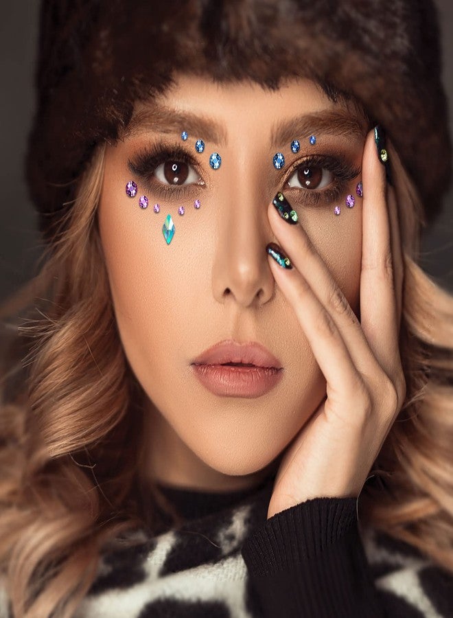 Creatrill Face Jewels Stick On Assorted 12 Sheets Gems, Rhinestones for Makeup Stickers, Flatback Pearls and Rhinestones for Crafts - Image 4