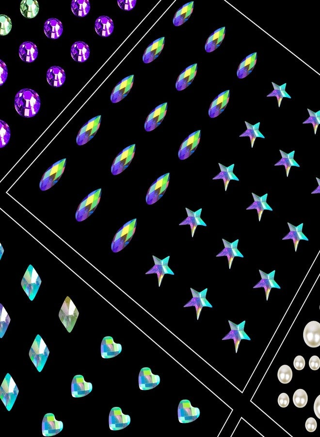 Creatrill Face Jewels Stick On Assorted 12 Sheets Gems, Rhinestones for Makeup Stickers, Flatback Pearls and Rhinestones for Crafts - Image 2