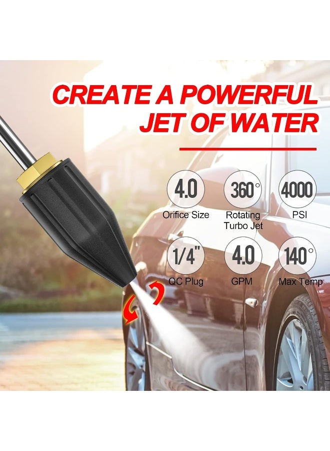 POHIR Turbo Nozzle 4000 Psi, 9 Pack Pressure Washer Nozzle Spray Tips Full Set Including Rotating Turbo Nozzle 4.0 Orifice And Nozzle Tips Set With Nozzle Holder  - Image 3