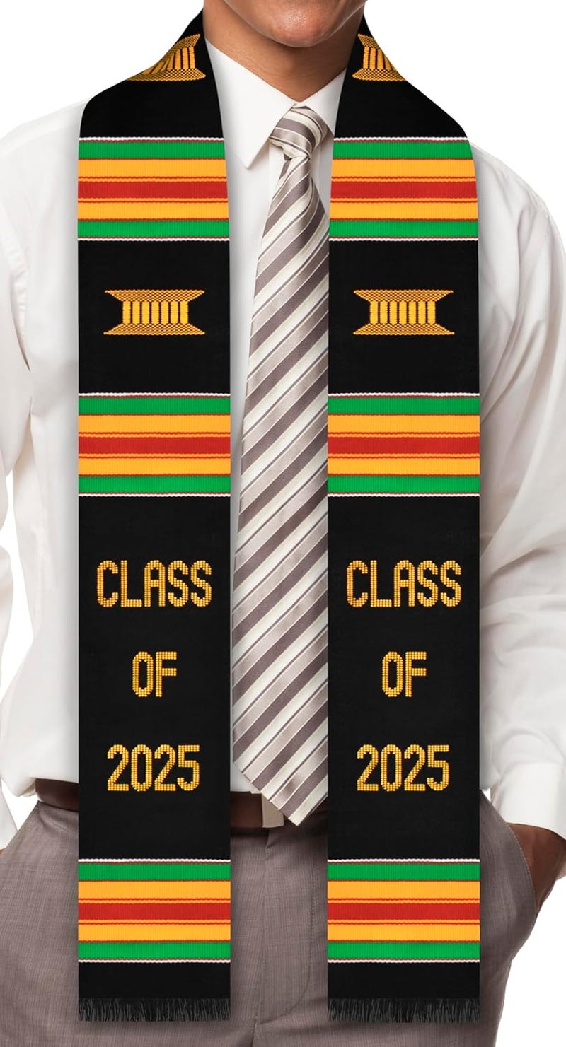 ADVANSYNC Class of 2025 2026 Authentic Handwoven Kente Cloth Graduation Stole - Image 4