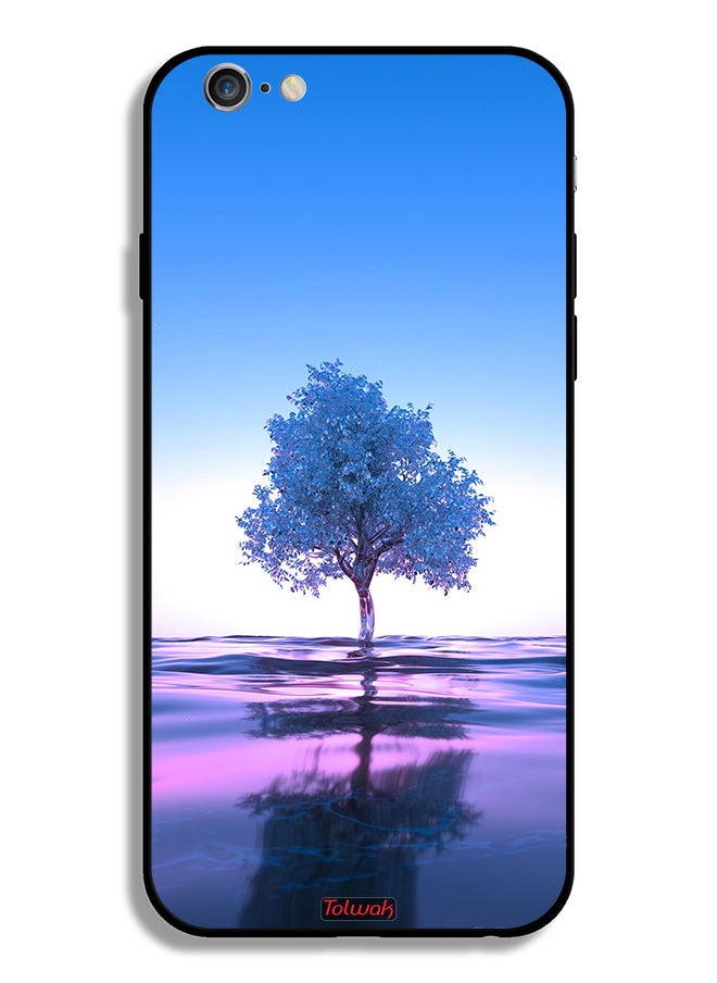 Apple iPhone 6 Plus/6s Plus Protective Case Tree Neon Body Of Water Reflection Digital Art