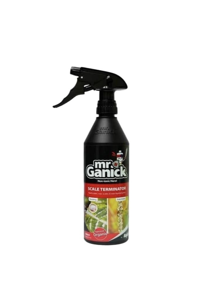 DESERT ENERGY Mr. Ganick Organic Mealybug and Scale Terminator Spray is an Effective Eco Friendly Solution Designed to Tackle Mealybugs and Scale Insects on a Variety of Plants.  500ml Spray Provides Targeted Action Against these Common Pests While Adhering to Organic Gardening Principles.  - Image 1