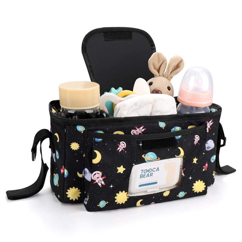 Accmor Universal Stroller Organizer with Insulated Cup Holder and Shoulder Strap, Stroller Bag Caddy Organizer Stroller Accessories for Uppababy, Baby Jogger, Nuna, Doona, Britax Strollers - Image 3