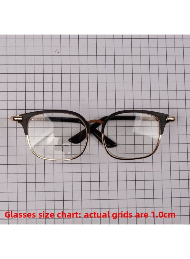 20CM Cotton Doll Glasses 9CM Wide 17cm Labu Macaron 6.5Cm Glasses Accessories-Specifications:6.5cm (for Cotton Dolls, For Cloth)-Color:Black Top And Silver Bottom Transparent Film - Image 4