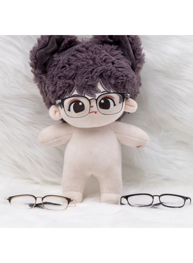 20CM Cotton Doll Glasses 9CM Wide 17cm Labu Macaron 6.5Cm Glasses Accessories-Specifications:6.5cm (for Cotton Dolls, For Cloth)-Color:Black Top And Silver Bottom Transparent Film - Image 3