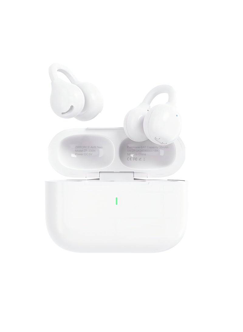 ZIPFORCE Latest Bluetooth 6.0 Open Ear Clip Headphones, 12mm Powerful Dynamic Driver Hi-Fi Stereo, IPX5 Waterproof Wireless Earbuds with Smart Touch Control, Clear Call OWS Earphones for Sports & Daily Use - Image 1