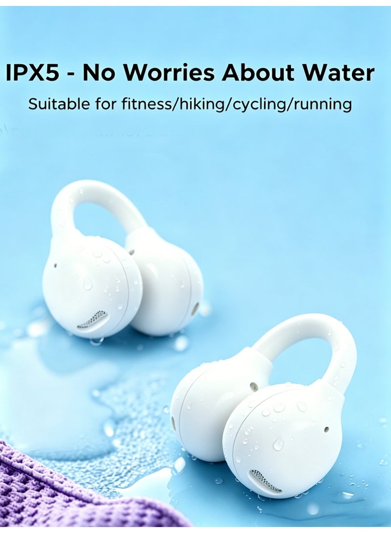 ZIPFORCE Latest Bluetooth 6.0 Open Ear Clip Headphones, 12mm Powerful Dynamic Driver Hi-Fi Stereo, IPX5 Waterproof Wireless Earbuds with Smart Touch Control, Clear Call OWS Earphones for Sports & Daily Use - Image 5