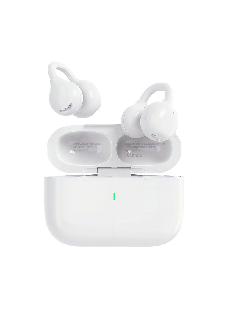 ZIPFORCE Latest Bluetooth 6.0 Open Ear Clip Headphones, 12mm Powerful Dynamic Driver Hi-Fi Stereo, IPX5 Waterproof Wireless Earbuds with Smart Touch Control, Clear Call OWS Earphones for Sports & Daily Use - Image 1