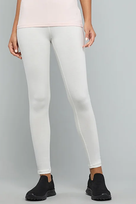 R&B Solid Leggings with Elastic Waist