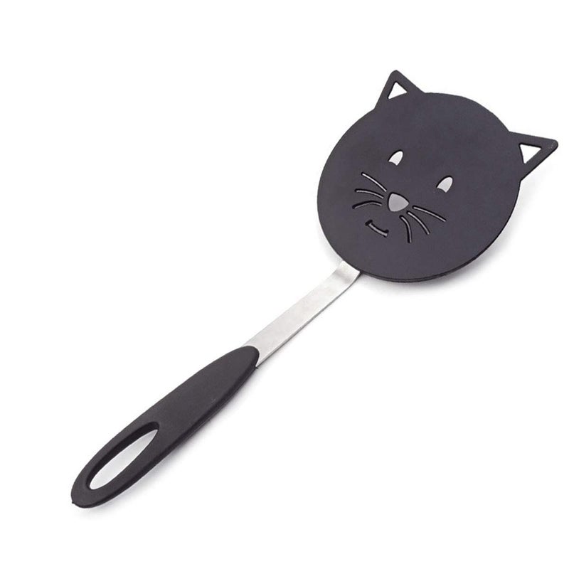 GOODFEER GOODFEER Nylon Turner Cute Cat Shape Small Heat Resistant Wok Spatula for non stick cookware with stainless steel bracket for cooking  fish  eggs  pancakes  fried rice  - Image 3