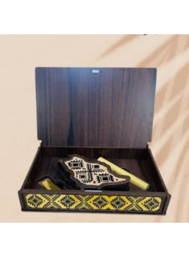 Samrix Raya Box: A luxurious box containing an incense burner, 30 incense sticks, and a lighter.  ✔ Raya Box: A luxurious box with an elegant design.  ✔ Includes an incense burner for incense sticks. ✔ Includes 30 high-quality incense sticks. ✔ Comes with an elegant lighter. ✔ Suitable for luxury gifts and giveaways. ✔ Reflects refined taste and Arabian luxury. ✔ An ideal gift for oud lovers. ✔ Suitable for formal and religious occasions. ✔ Luxurious packaging, ready for presentation. ✔ High-quality materials for durability. ✔ Long-lasting and fragrant aroma. ✔ Practical yet elegant design. ✔ Ideal for high-end corporate gifts. ✔ Adds a touch of luxury to any occasion. ✔ Reflects authenticity and Arabian heritage. ✔ Suitable for weddings and engagements. ✔ Makes the gift more valuable and distinctive. ✔ A complete luxury gift for everyday use. - Image 1