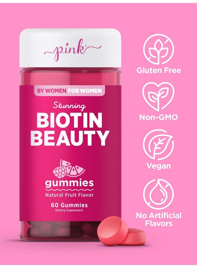 PINK Biotin Gummies ; 60 Count ; Nongmo & Gluten Free ; Fruit Flavor Vitamin For Hair Skin And Nails - Image 5
