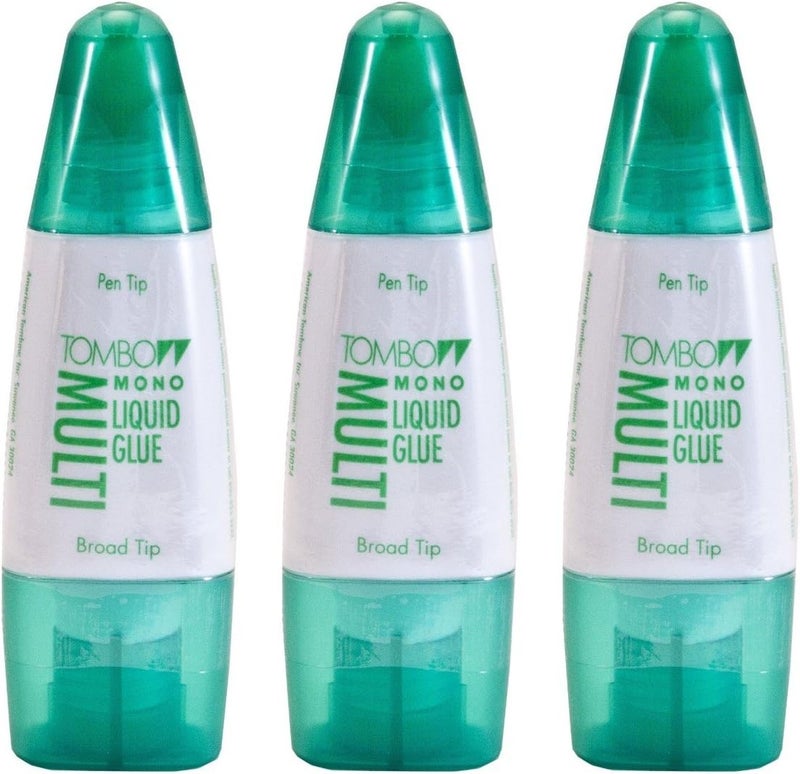 Tombow Tombow Mono Multi Liquid Glue 3 Pack  Clear Low Viscosity Dries Clear - Image 1