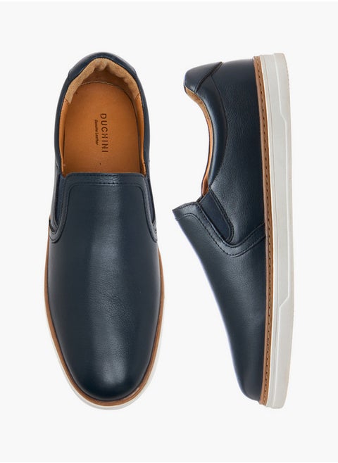 Men's Leather Textured Slip-On Loafers