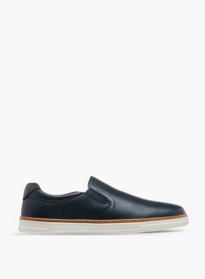 DUCHINI Men's Leather Textured Slip-On Loafers