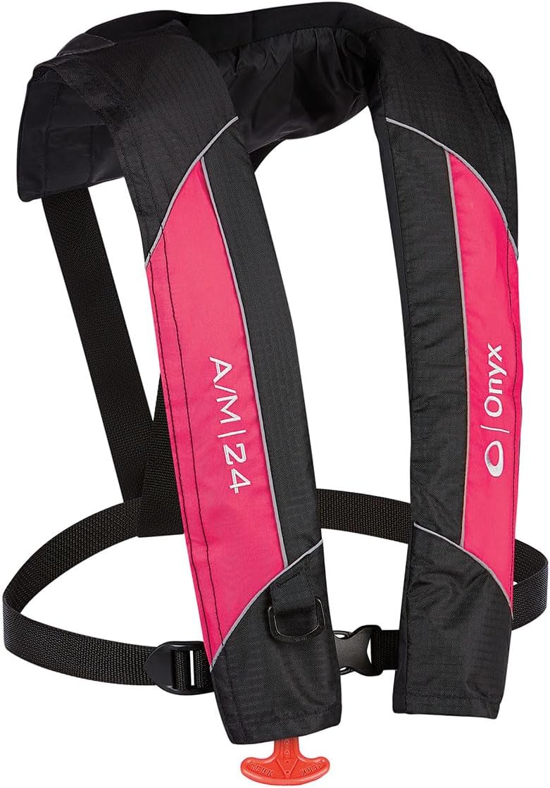 Onyx A/M-24 Automatic/Manual Inflatable Life Jacket, U.S. Coast Guard Approved, Low Profile, Compact Design, Manual Convertible Inflation Option - Image 1