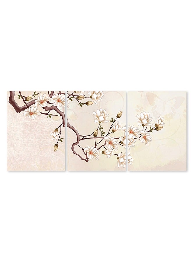 Marktna Set Of 3 Framed Canvas Wall Arts Stretched Over Wooden Frame with Flowers Design - Image 2