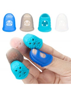 Outus 24 Pieces Rubber Fingers Tips Guard with 3 Sizes (S/M/L) Finger Protector Covers Caps for Paperwork, Cutting, Wax Carving, Guitar Playing and Office Supplies Tasks  - Image 1