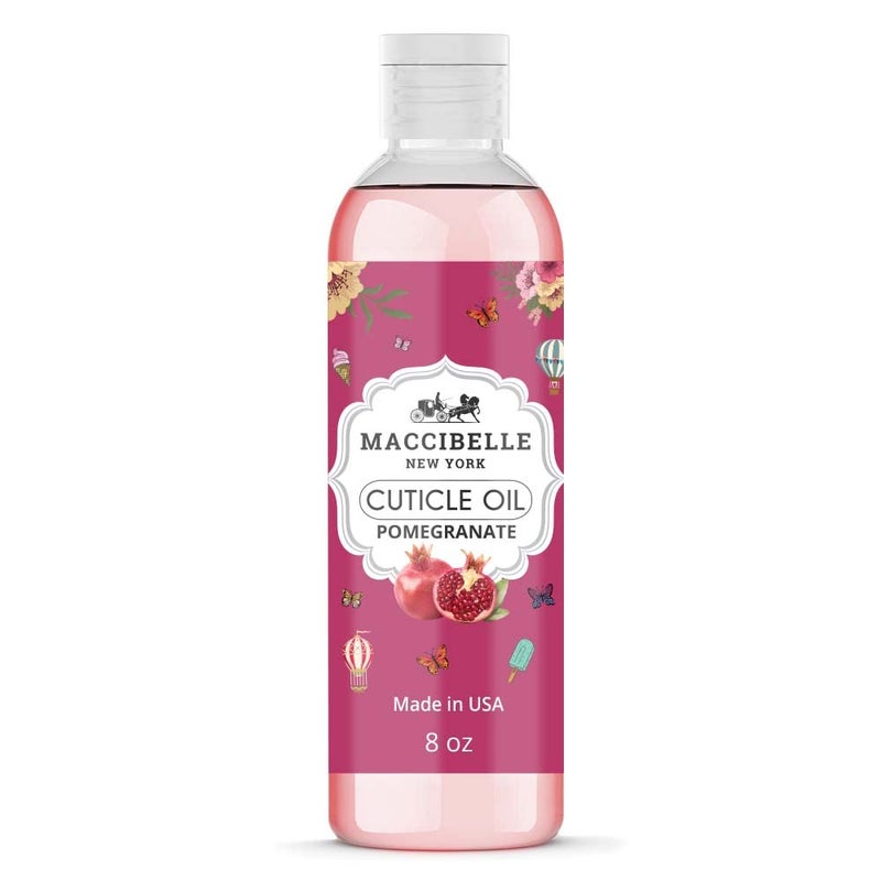 Maccibelle Cuticle Oil For Nails Refill size for Dry Cracked Cuticles 8 Ounce Pomegranate - Image 3