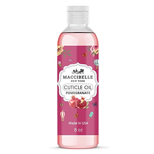 Maccibelle Cuticle Oil For Nails Refill size for Dry Cracked Cuticles 8 Ounce Pomegranate - Image 1