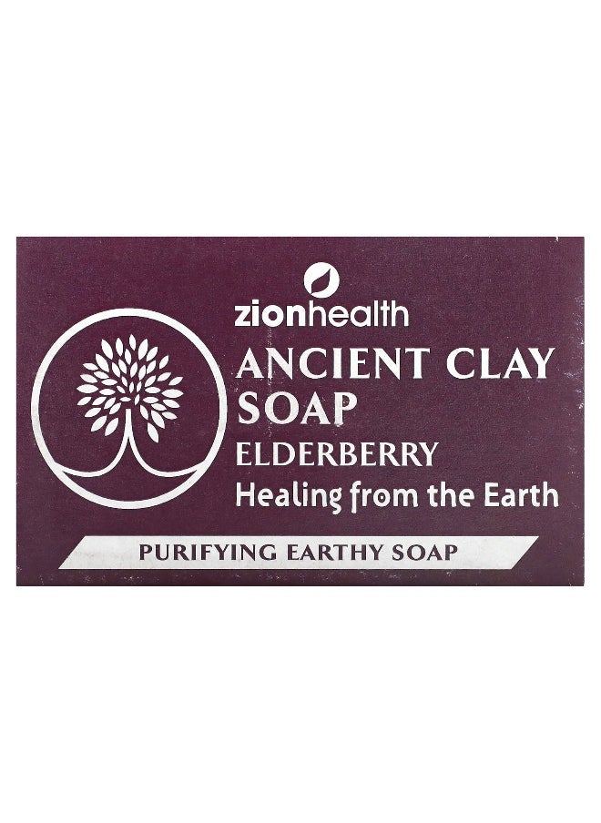 Zion Health Zion Health, Ancient Clay Bar Soap, Elderberry, 6 oz (170 g)  - Image 1