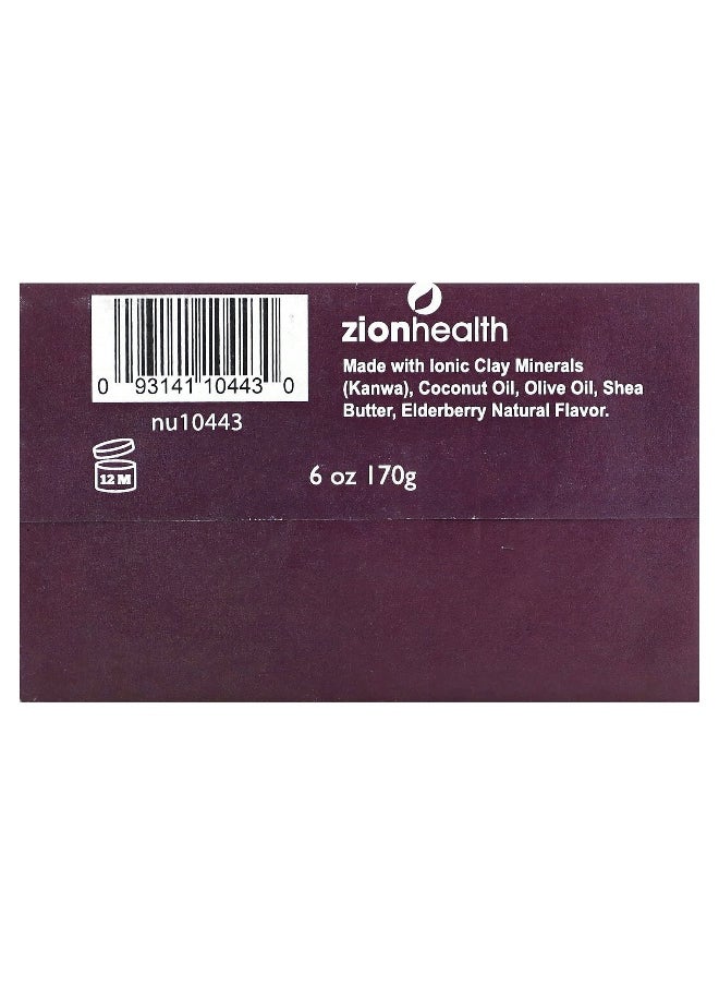 Zion Health Zion Health, Ancient Clay Bar Soap, Elderberry, 6 oz (170 g)  - Image 2