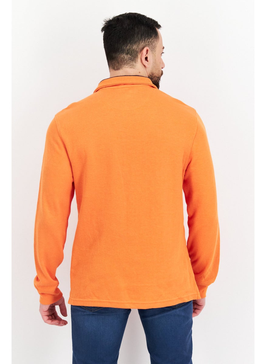 Club Room - Men High Neck Ribbed Long Sleeves Sweatshirt, Orange - Image 1