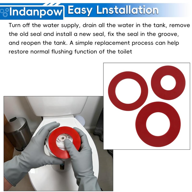 Indanpow 440BP Dual Flush Seal Kit for Toilet Tank Replacement Part, Fits N243OE, N2420, N2428R-DF, TL-6900-EW (2 Sets) - Image 4