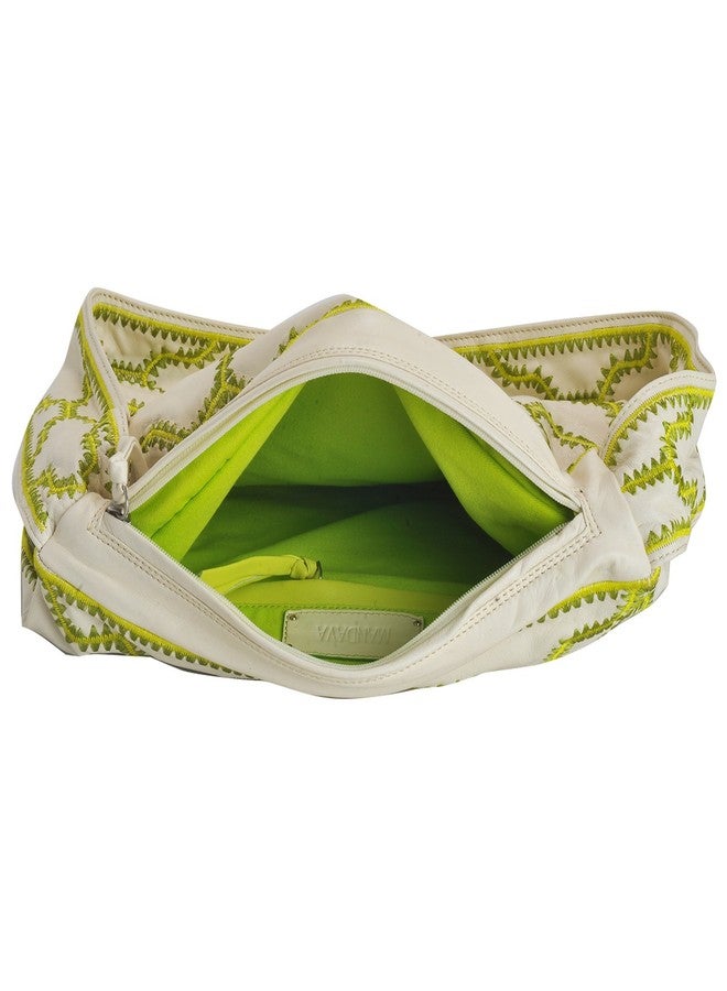 MANDAVA Genuine Leather With Full Thread Embroidery Ladies Handbag - Image 4