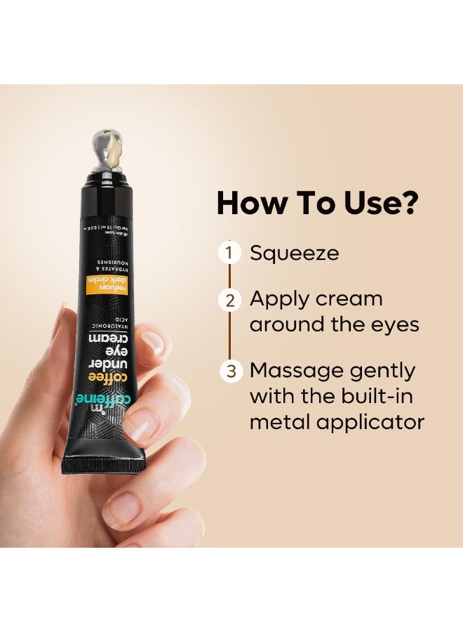 إم كافيين جل كريم ماكافيين للعينين بنكهة القهوة لعلاج الهالات السوداء والانتفاخات والخطوط الدقيقة | لاحظ ٩٤٪ من المستخدمين انخفاضًا في الهالات السوداء | مزود بأداة تدليك تبريد مدمجة | فيتامين هـ لعلاج الانتفاخات - ١٥ جم - Image 4