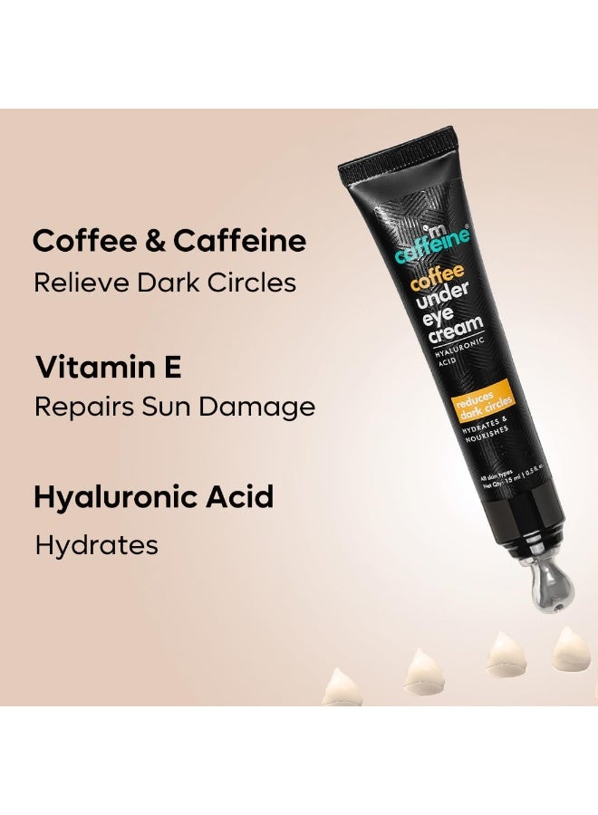إم كافيين جل كريم ماكافيين للعينين بنكهة القهوة لعلاج الهالات السوداء والانتفاخات والخطوط الدقيقة | لاحظ ٩٤٪ من المستخدمين انخفاضًا في الهالات السوداء | مزود بأداة تدليك تبريد مدمجة | فيتامين هـ لعلاج الانتفاخات - ١٥ جم - Image 3