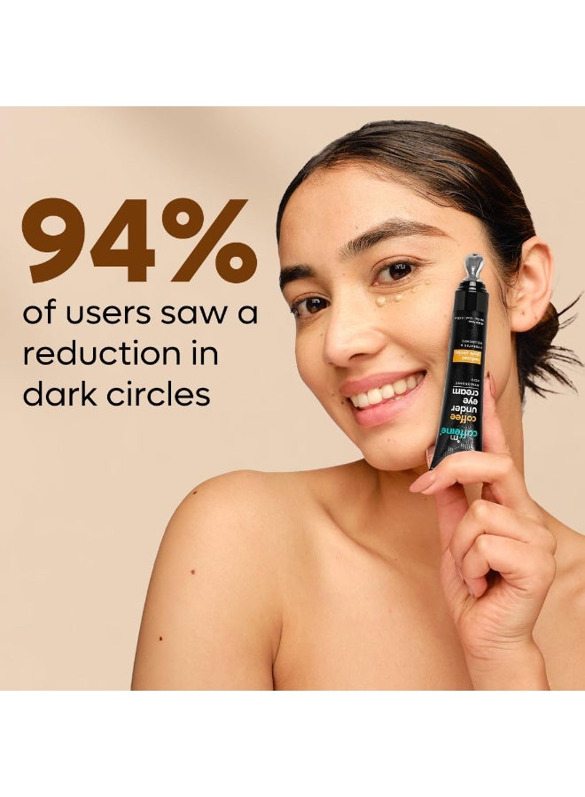 إم كافيين جل كريم ماكافيين للعينين بنكهة القهوة لعلاج الهالات السوداء والانتفاخات والخطوط الدقيقة | لاحظ ٩٤٪ من المستخدمين انخفاضًا في الهالات السوداء | مزود بأداة تدليك تبريد مدمجة | فيتامين هـ لعلاج الانتفاخات - ١٥ جم - Image 5