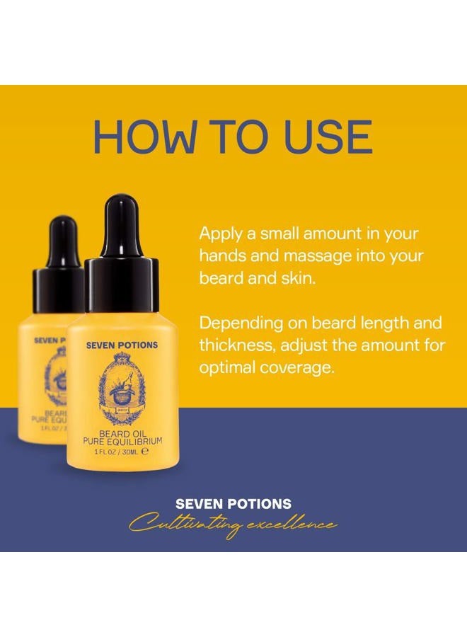 Seven Potions Beard Oil 1 fl oz Fragrance Free Beard Softener. Stops Beard Itch. Natural Beard Conditioning Oil. Contains Jojoba Oil (Pure Equilibrium) - Image 3
