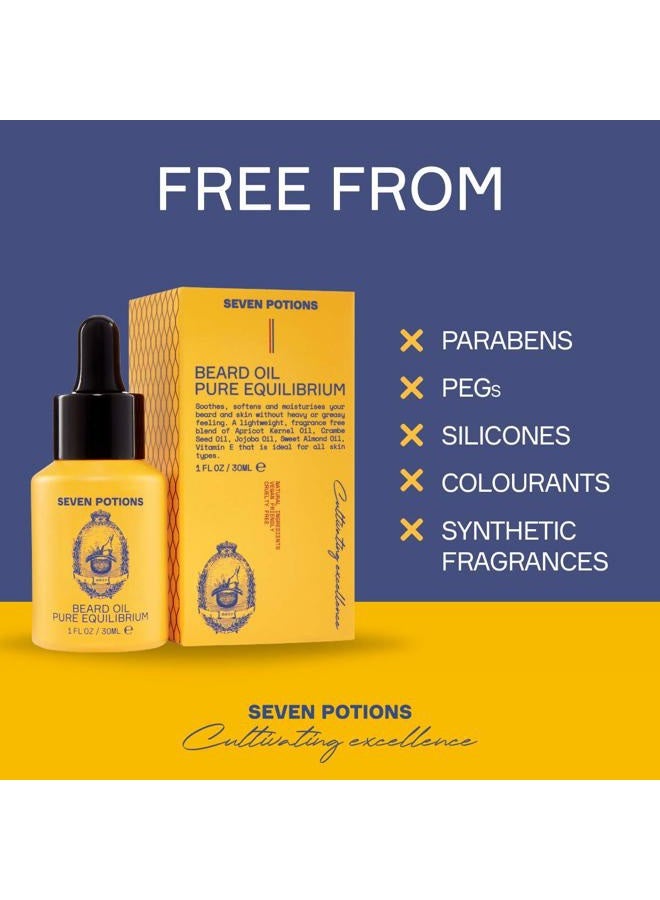 Seven Potions Beard Oil 1 fl oz Fragrance Free Beard Softener. Stops Beard Itch. Natural Beard Conditioning Oil. Contains Jojoba Oil (Pure Equilibrium) - Image 5