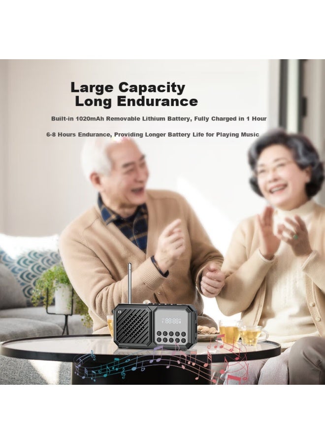 SHIDU F5 Radio, Elderly Audio, Bluetooth Multi-functional All-in Device, Play Music And Opera, Tf Card Insertable, Portable Speaker, Dream Blue - Image 4