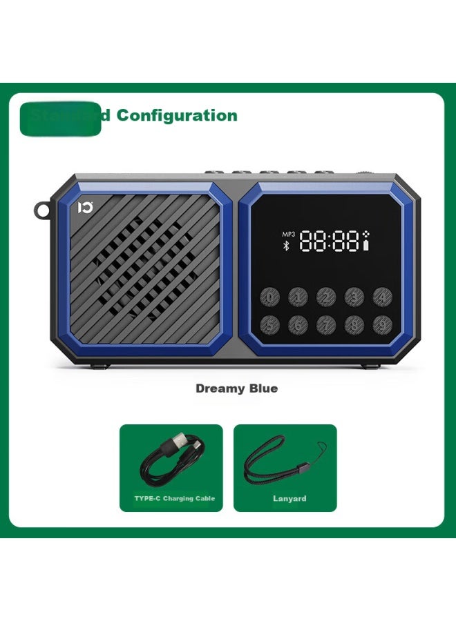SHIDU F5 Radio, Elderly Audio, Bluetooth Multi-functional All-in Device, Play Music And Opera, Tf Card Insertable, Portable Speaker, Dream Blue - Image 1