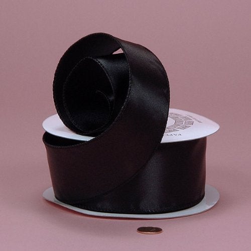 Paper Mart Black Cast-Over Wired Satin Ribbon, 2-1/2" X 25Yd - Image 4