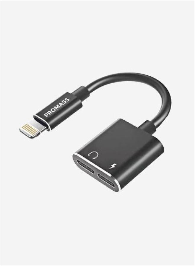 بروماس كابل شحن وسماعة رأس متعدد الوظائف 4 في 1 للآيفون باللون الأسود - Image 1